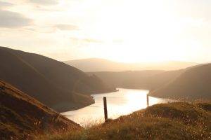 Scotland, Nature, Landscape, Lake, Sunlight, UK, Mountain, Lens Flare