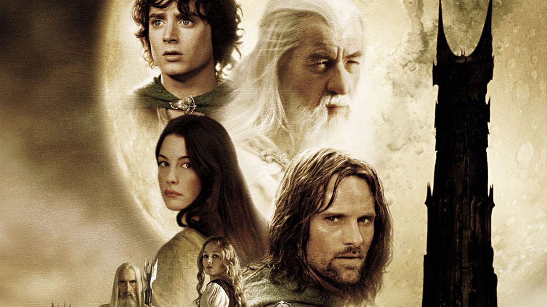 movies, The Lord Of The Rings, The Lord Of The Rings: The Two Towers, Frodo Baggins, Gandalf, Aragorn, Arwen, Éowyn, Saruman, Ian McKellen, Viggo Mortensen, Elijah Wood, Liv Tyler, Christopher Lee Wallpaper
