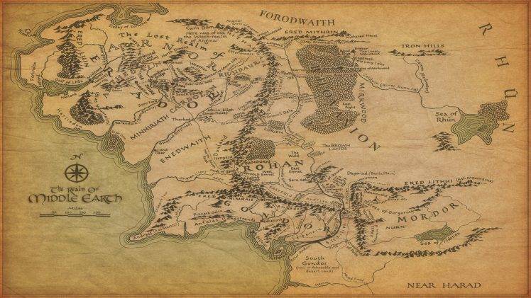movies, The Lord Of The Rings, Middle earth, Map HD Wallpaper Desktop Background