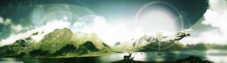 fantasy Art, Mountain, Deer HD Wallpaper Desktop Background