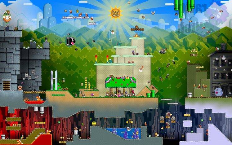Super Mario, Video Games, Digital Art HD Wallpaper Desktop Background