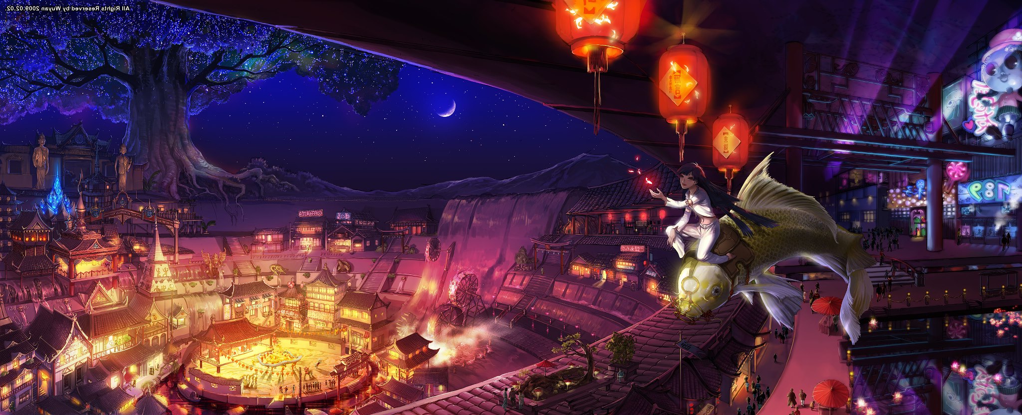 China, Asia, Fish, Fantasy Art Wallpaper