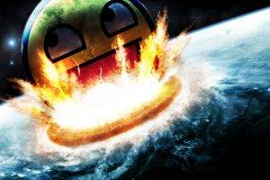 awesome Face, Explosion, Space, Planet