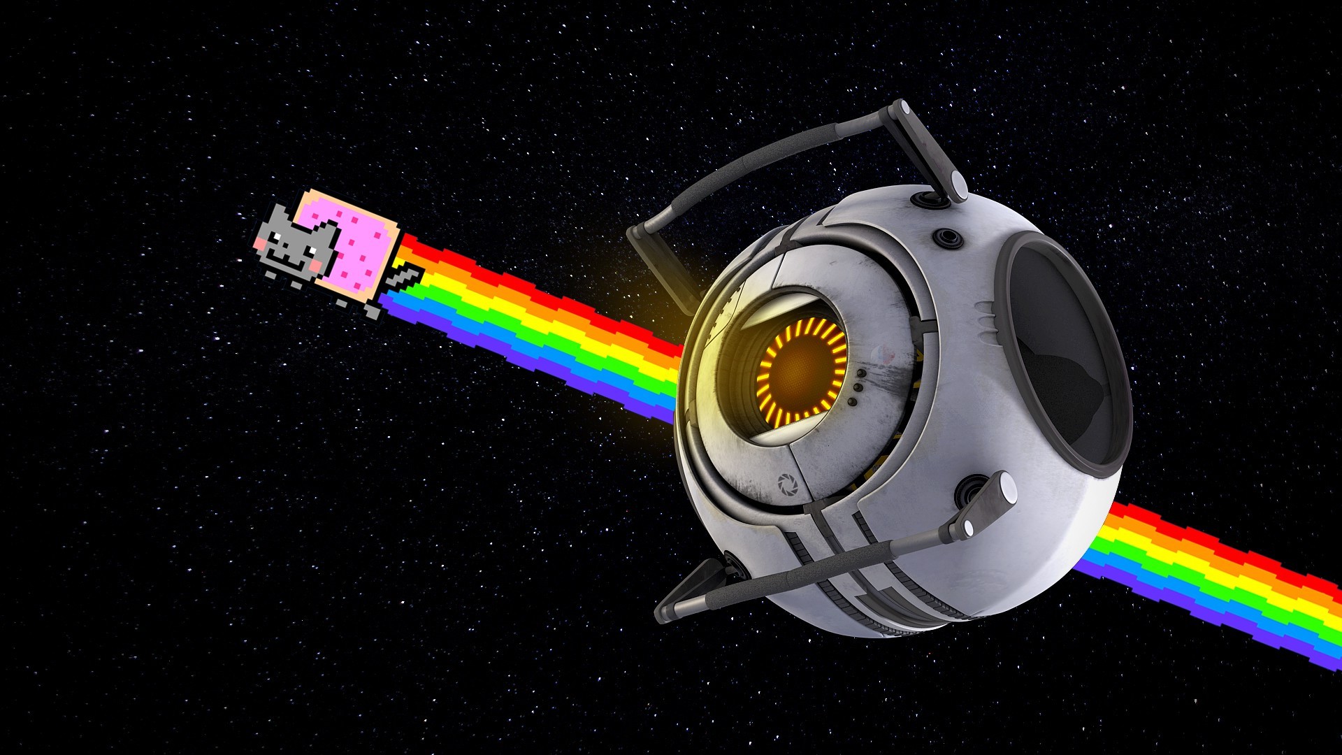 Nyan Cat, Portal, Space Wallpaper