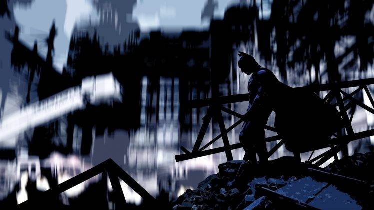 Batman, Destruction, Silhouette, MessenjahMatt HD Wallpaper Desktop Background