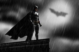 Batman, Rooftops, Rain, Bat Signal, MessenjahMatt, People