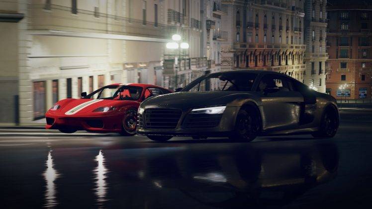 Audi R8, Audi, Forza Horizon 2, Video Games, Ferrari Challenge Stradale, Ferrari HD Wallpaper Desktop Background