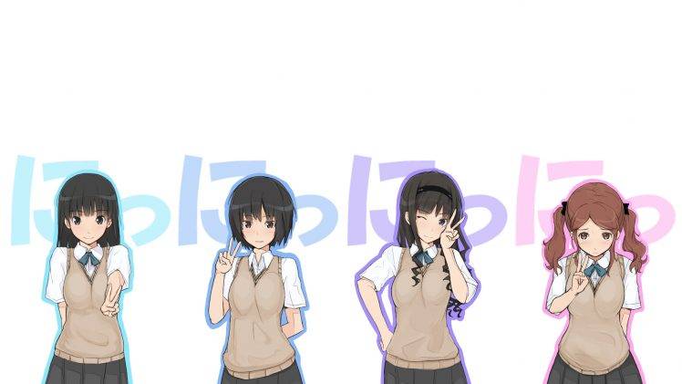 Amagami SS, Ayatsuji Tsukasa, Nanasaki Ai, Morishima Haruka, Nakata Sae HD Wallpaper Desktop Background