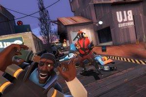 video Games, Team Fortress 2, Pyro (character), Engineer (character), Heavy (charater), Medic