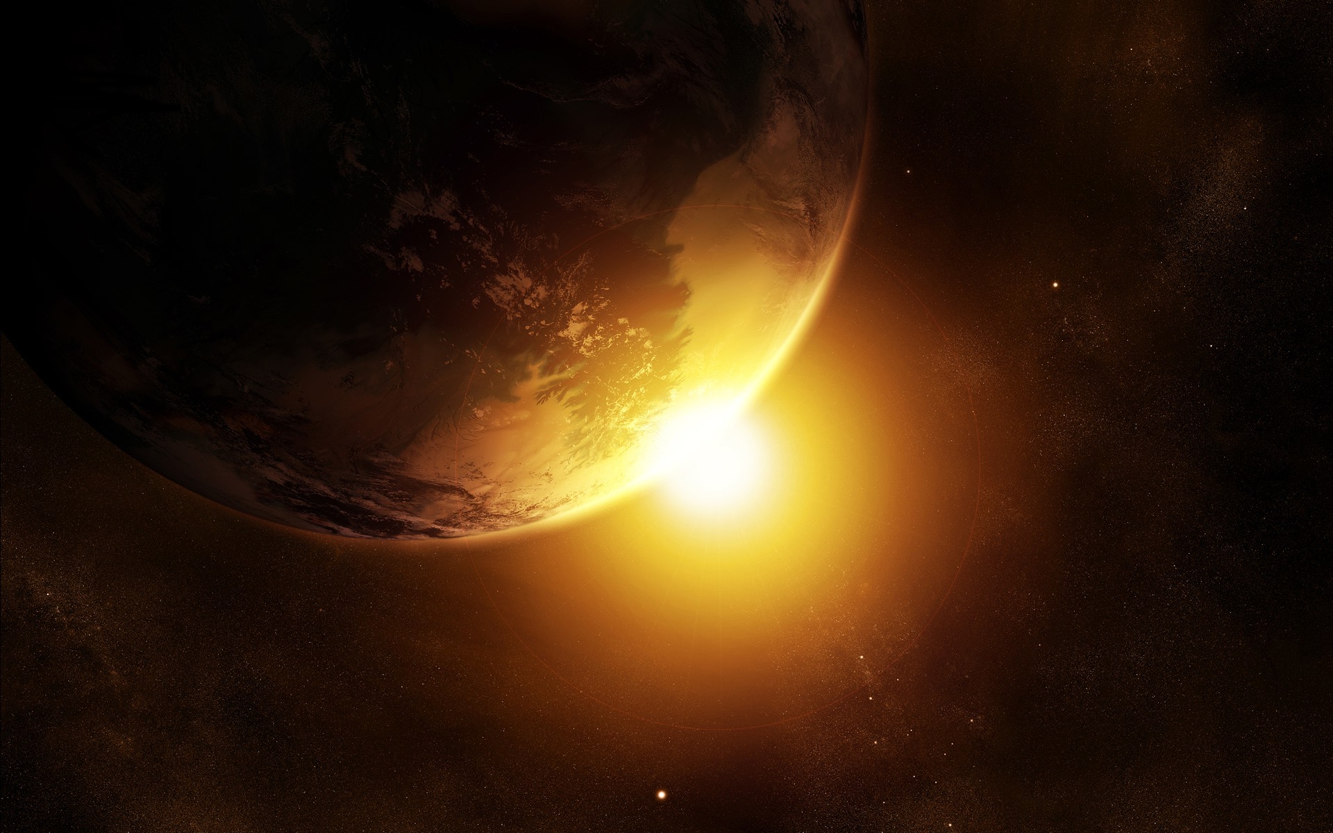 Sun, Space, Earth Wallpaper