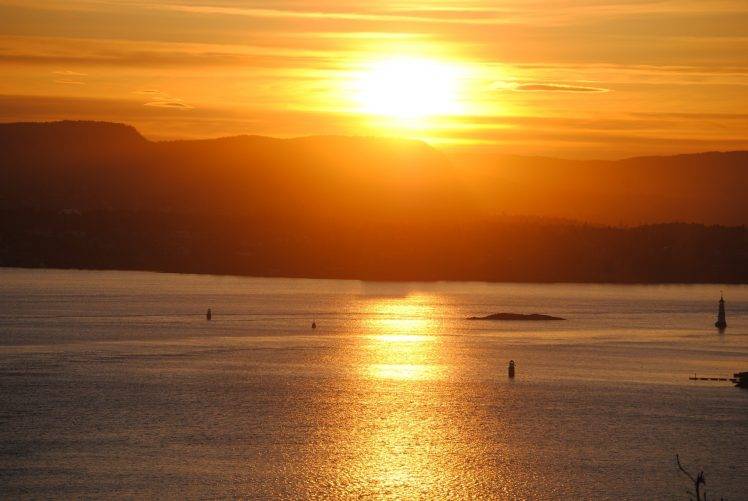 sunset, Landscape, Oslo, Norway, Sea HD Wallpaper Desktop Background