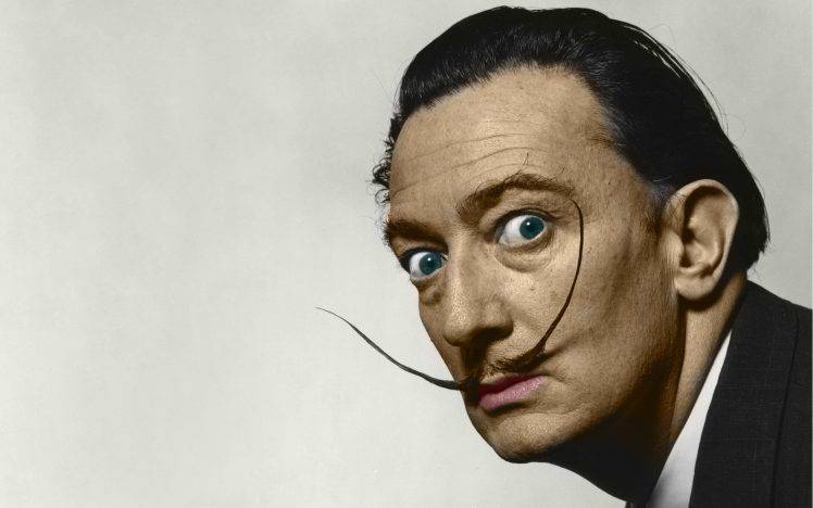 Salvador Dalí, Colorized Photos HD Wallpaper Desktop Background