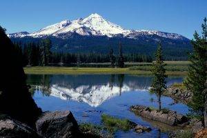 nature, Landscape, Mountain, Lake, Broken Top Volcano, Oregon