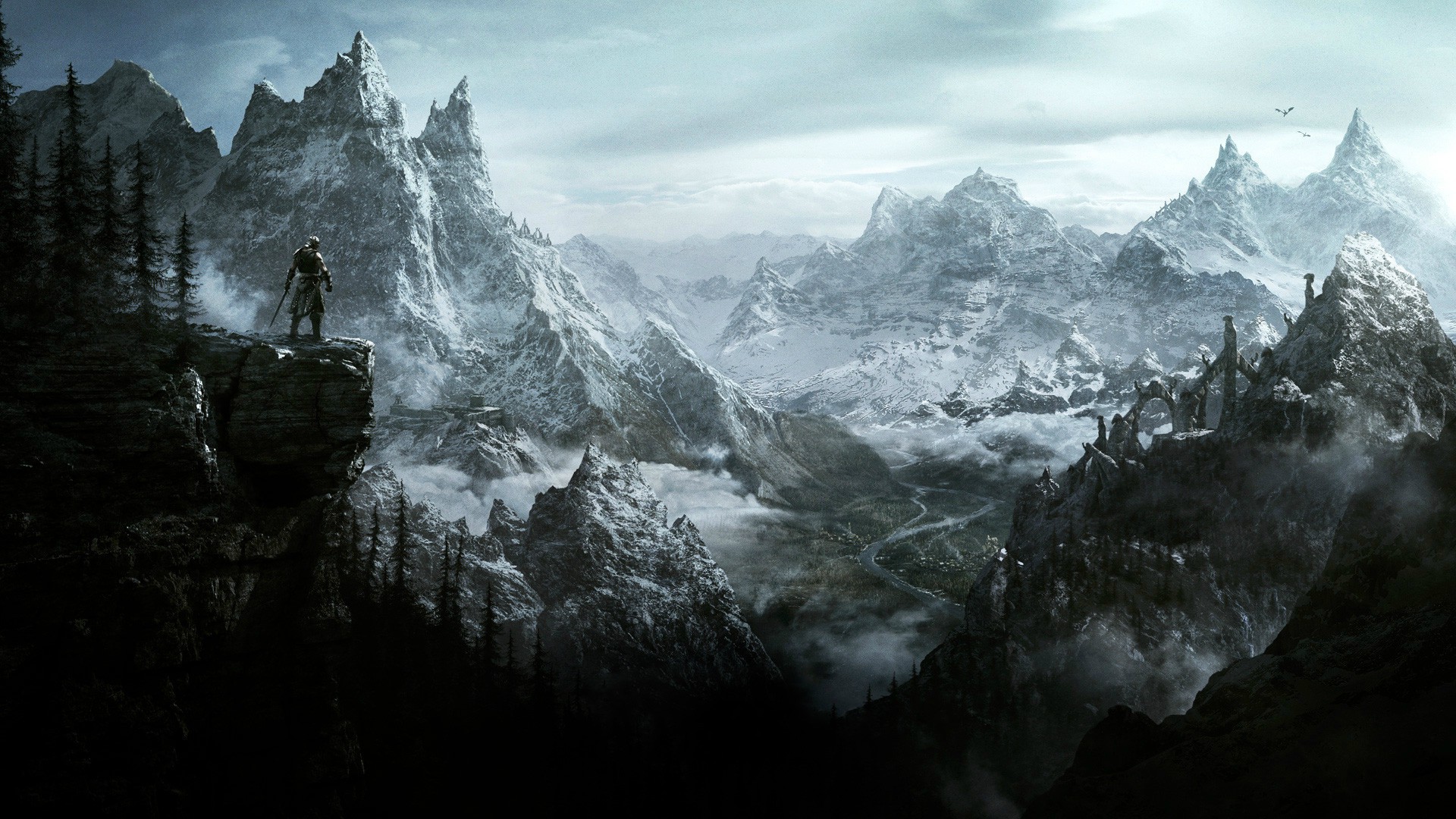 The Elder Scrolls V: Skyrim, Video Games, Dovakhiin, Mountain, Tamriel