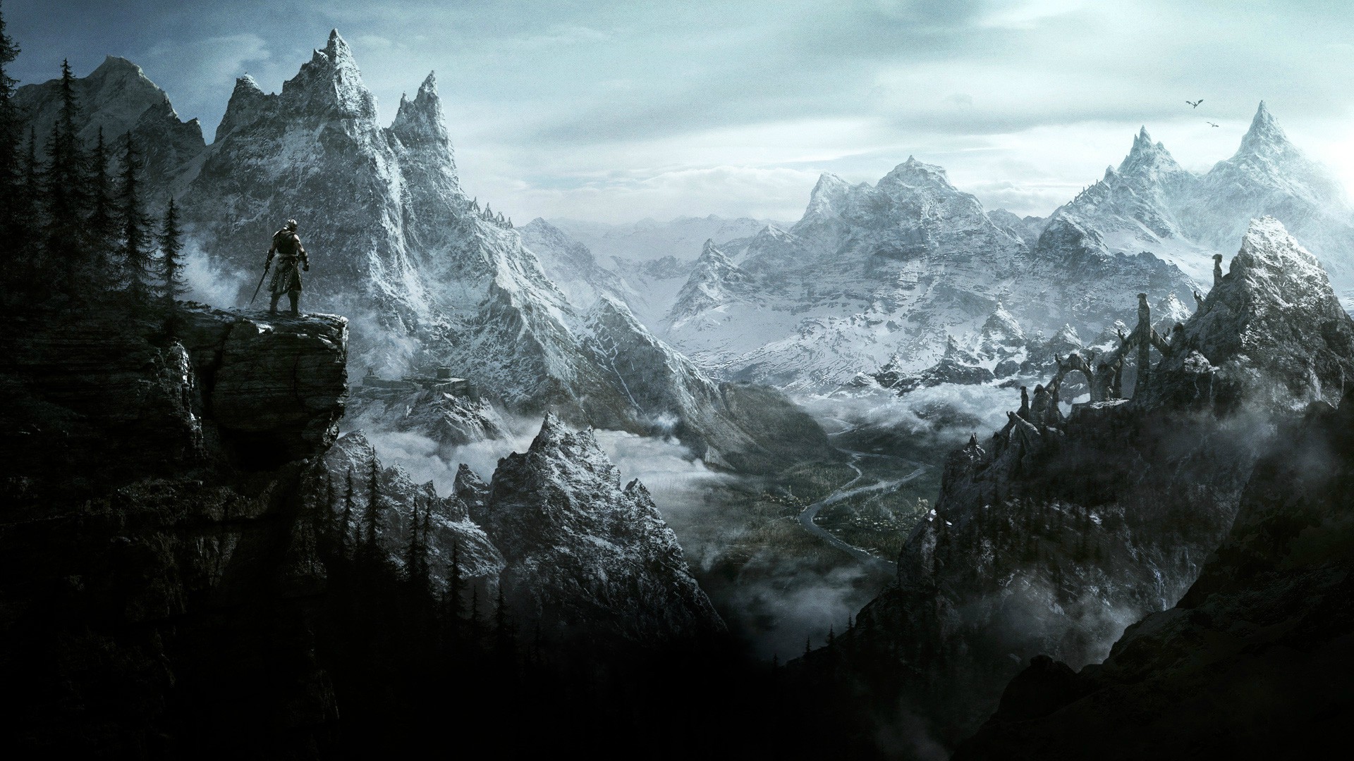 The Elder Scrolls V Skyrim Video Games Dovakhiin Mountain Tamriel 