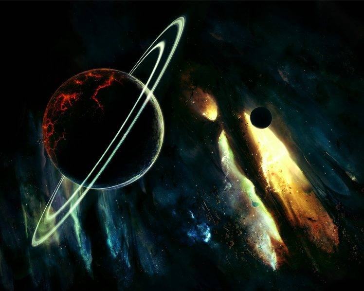digital Art, Space, Planet, Planetary Rings HD Wallpaper Desktop Background