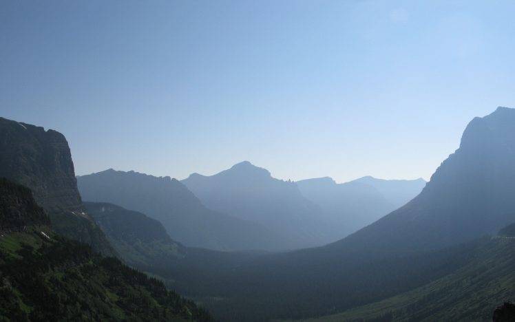 landscape, Sky, Mist, Mountain, Glacier National Park, Montana HD Wallpaper Desktop Background