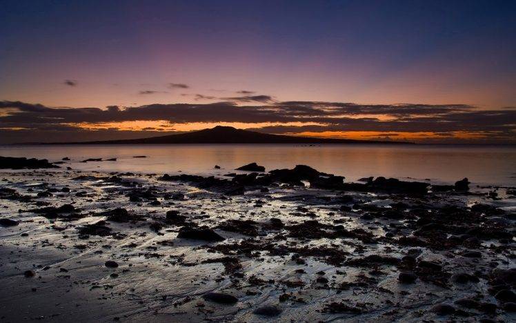 landscape, Auckland, Beach, Sunrise, Rock, New Zealand HD Wallpaper Desktop Background