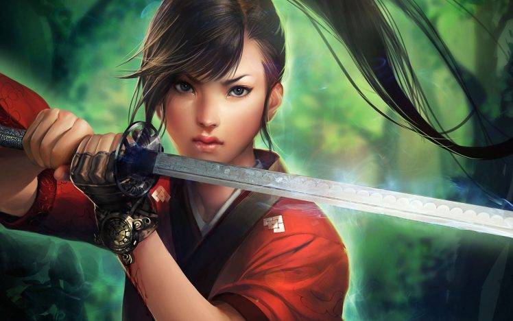women, Sword, Fantasy Art HD Wallpaper Desktop Background