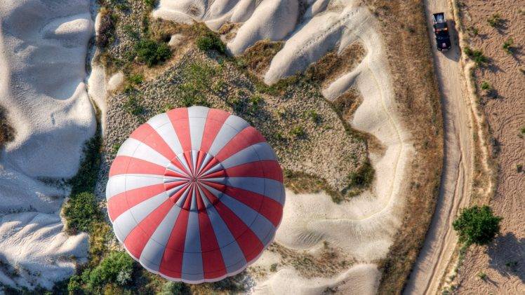 landscape, Hot Air Balloons, Aerial View HD Wallpaper Desktop Background
