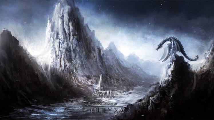 video Games, Fantasy Art, The Elder Scrolls V: Skyrim, Dragon HD Wallpaper Desktop Background