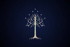 sigils, The Lord Of The Rings, Trees, Blue Background, Symbols, Gondor