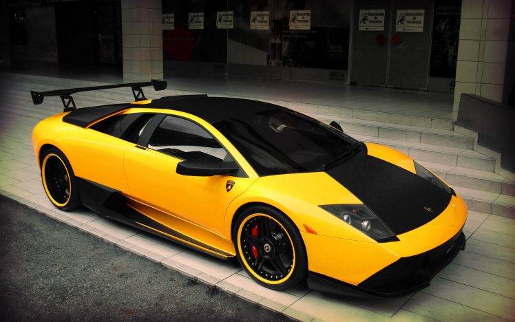 car, Lamborghini, Lamborghini Murcielago, Supercars, Yellow Cars HD Wallpaper Desktop Background