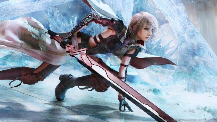Claire Farron, Final Fantasy XIII, Final Fantasy, Video Games, Sword, Ice HD Wallpaper Desktop Background