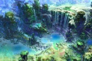 artwork, Fantasy Art, Waterfall, Water, Nature