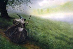 Gandalf, Wizard, The Lord Of The Rings, The Hobbit, Gray, Drawing, Fantasy Art