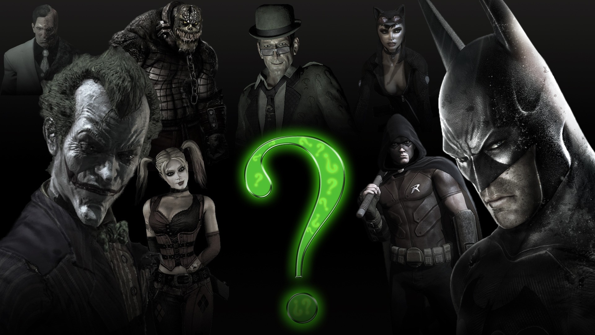 Batman, Joker, Harley Quinn, The Riddler, Killer Croc, Batman: Arkham City, Catwoman, Two Face, Video Games Wallpaper