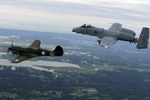 military Aircraft, Airplane, Jets, Curtiss P 40 Warhawk, Fairchild Republic A 10 Thunderbolt II