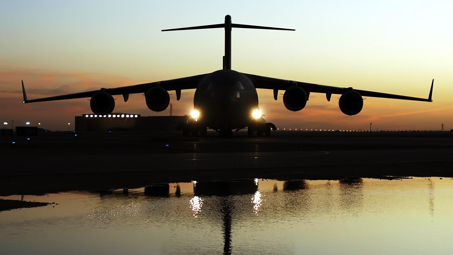 military Aircraft, Airplane, Jets, C 17 Globmaster, Silhouette Wallpaper