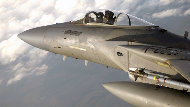 military Aircraft, Airplane, Jets, F15 Eagle, AIM 9 Sidewinder HD Wallpaper Desktop Background