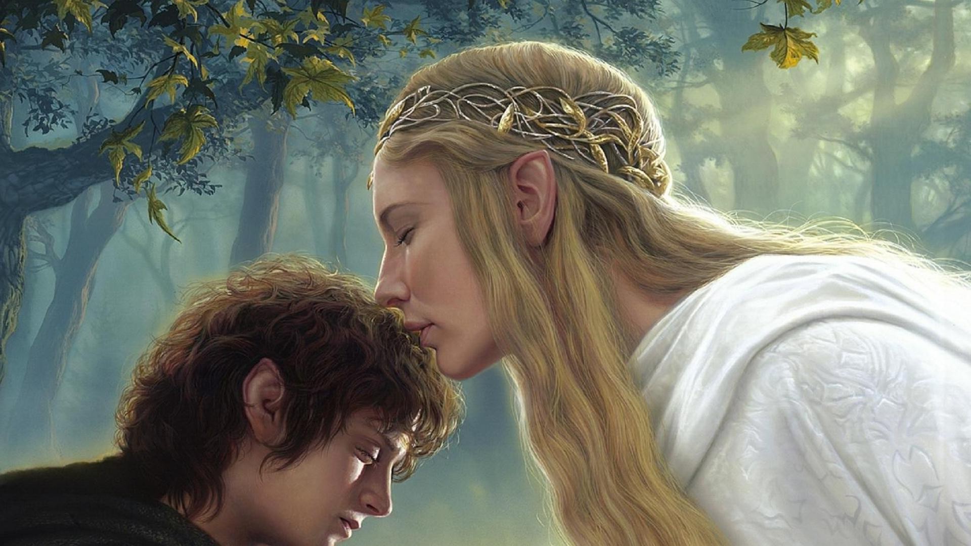 Galadriel, Frodo Baggins, Cate Blanchett, Elijah Wood, The Lord Of The Rings, Fantasy Art Wallpaper