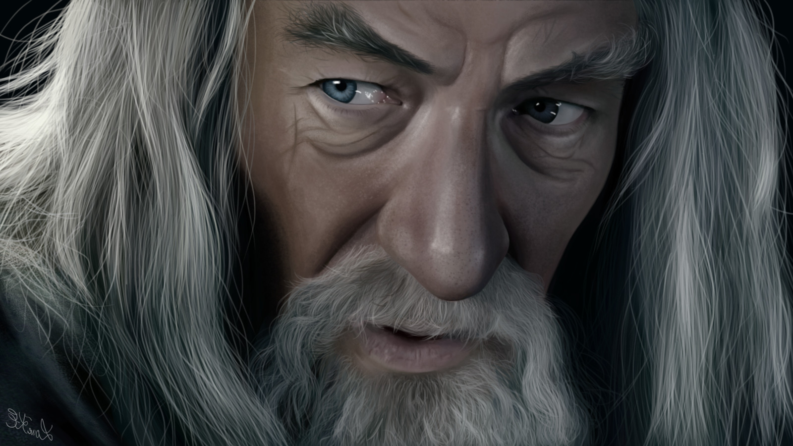 Gandalf, The Lord Of The Rings, Artwork, Face Wallpaper