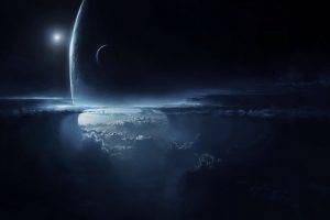 planet, Clouds, Space Art