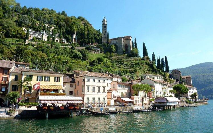 Switzerland, Lake Lugano HD Wallpaper Desktop Background