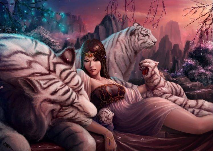 tiger, Fantasy Art HD Wallpaper Desktop Background
