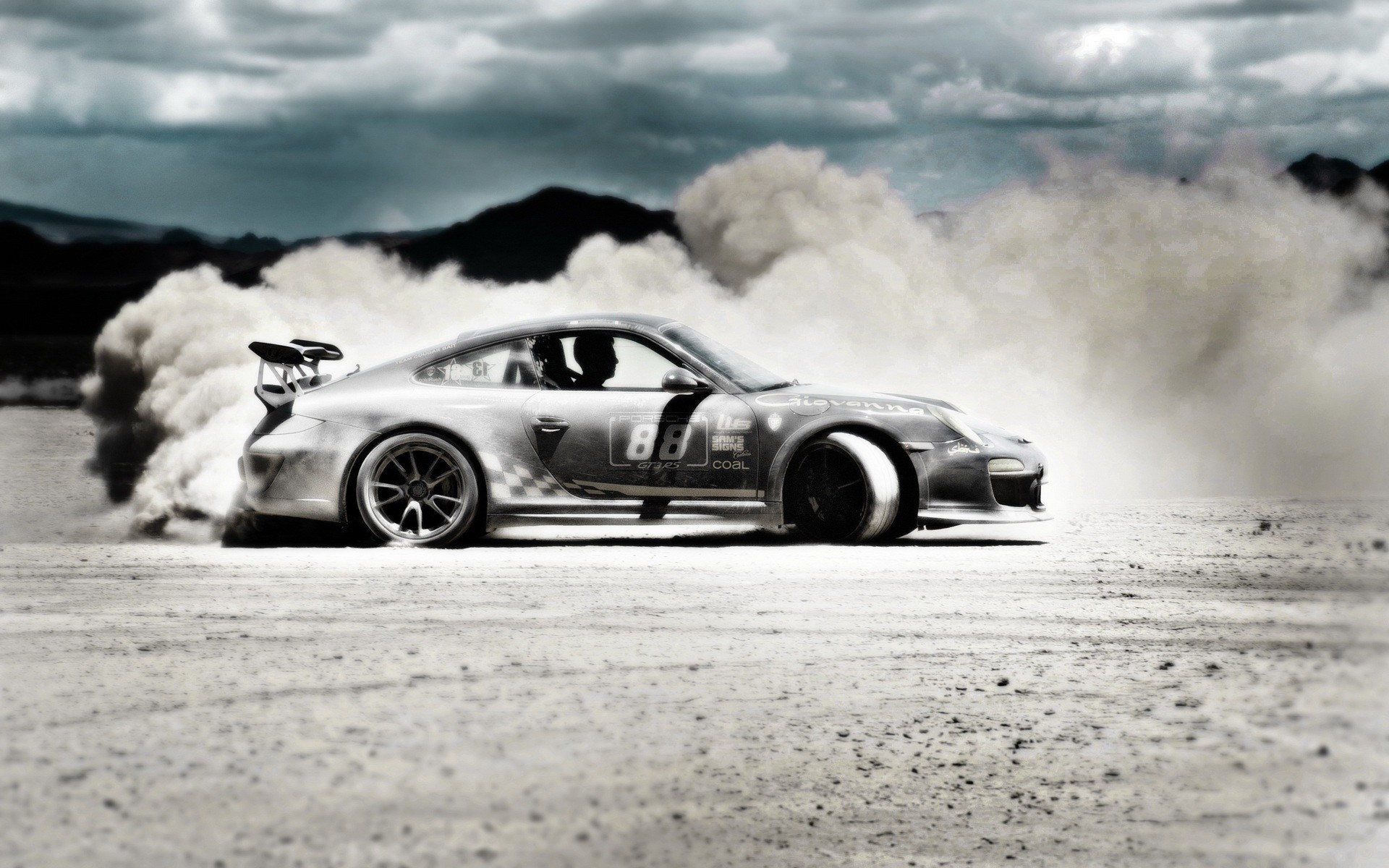 Porsche, Dust, Desert, Porsche 911, Drift, Porsche 911 GT3 RS