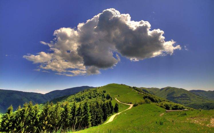 nature, Landscape, Mountain, Clouds, Trees HD Wallpaper Desktop Background