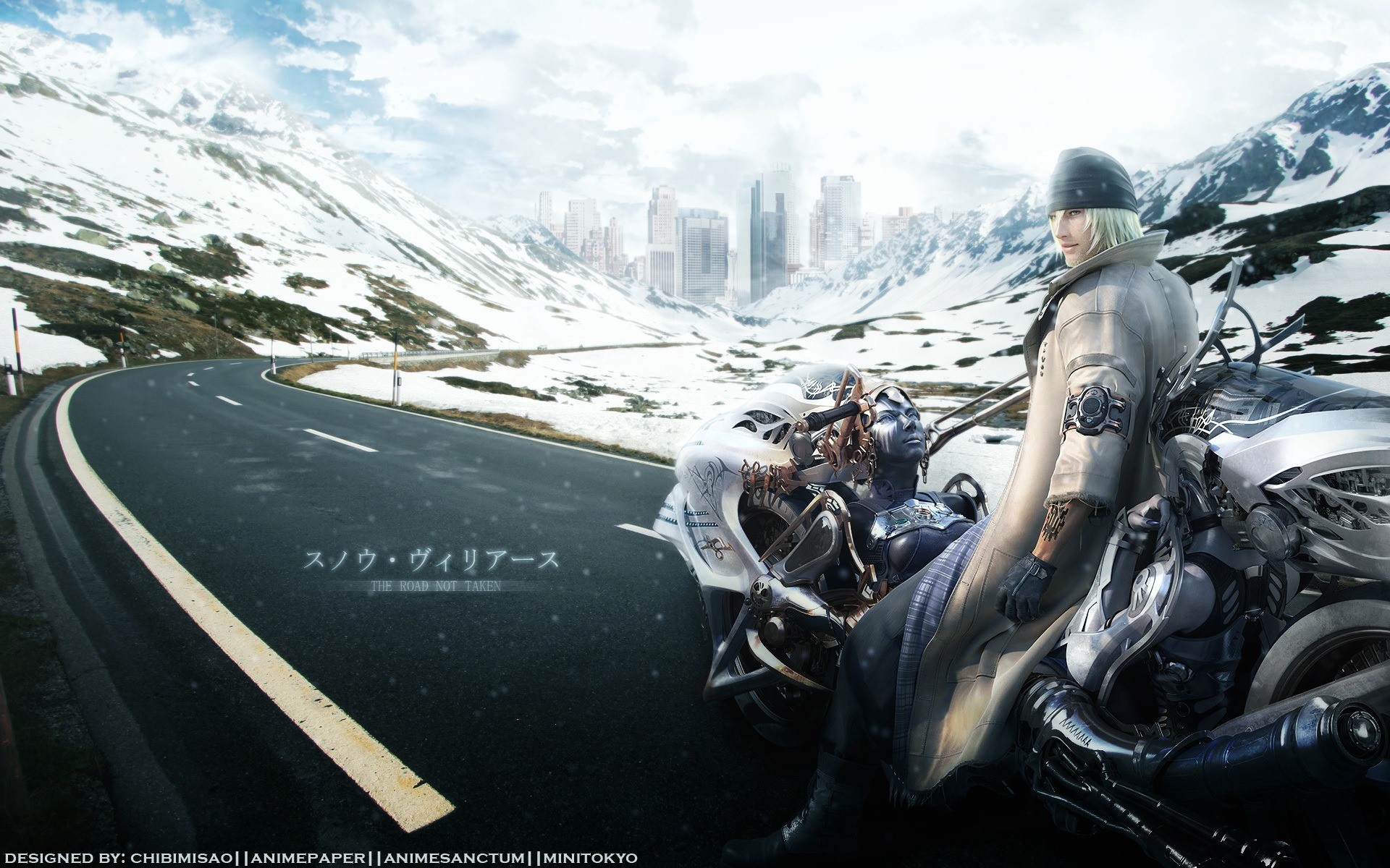 Snow Villiers, Road, Snow, Final Fantasy XIII, Final Fantasy, Video Games Wallpaper