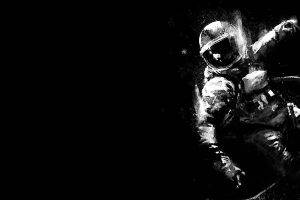 astronaut, Space, Monochrome