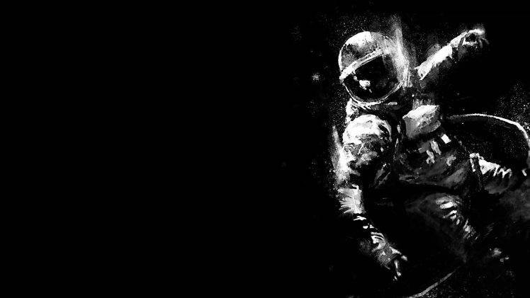 astronaut, Space, Monochrome HD Wallpaper Desktop Background