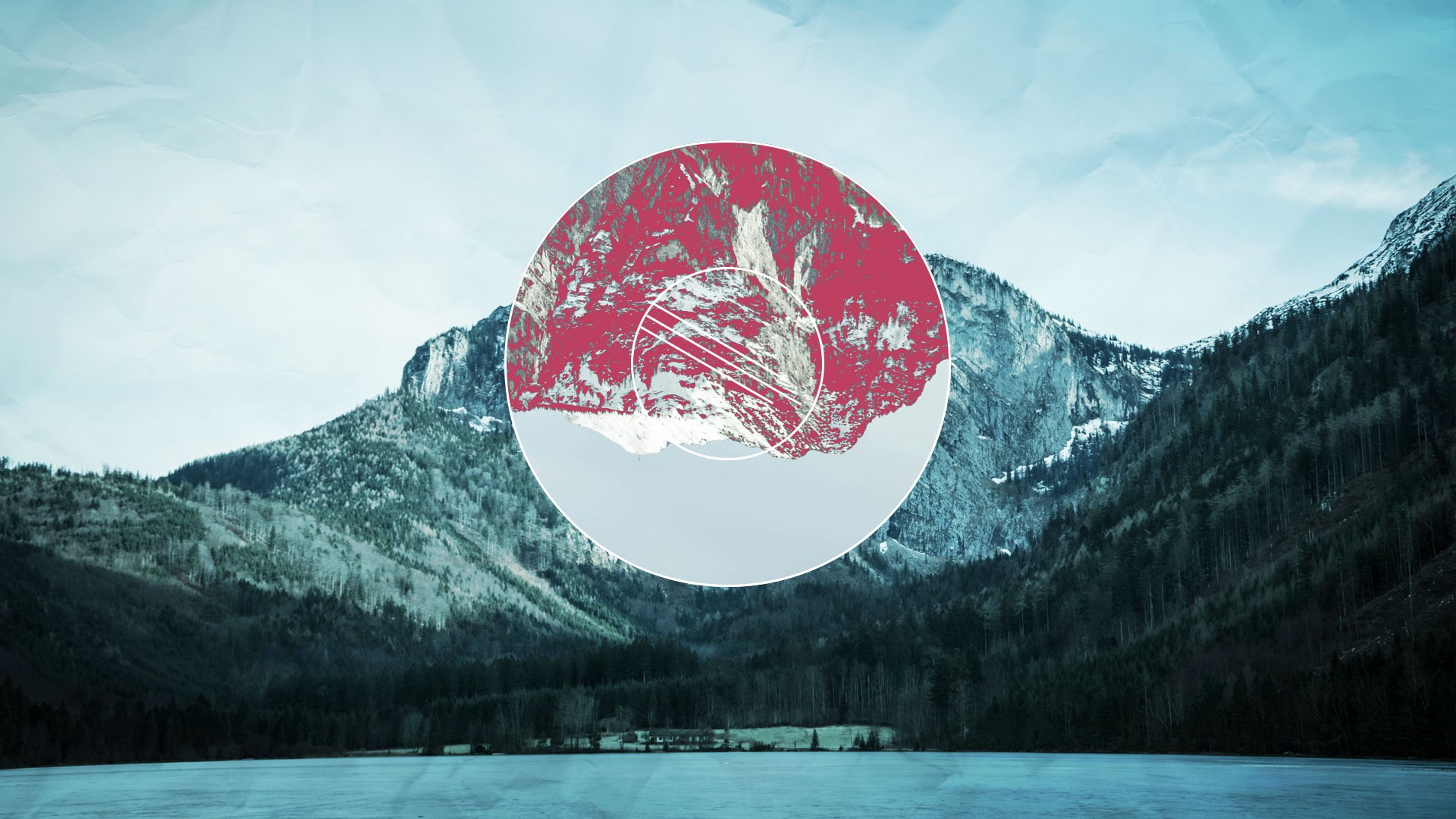 nature, Mountain, Circle, Lake, Polyscape Wallpaper