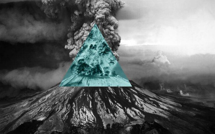 nature, Polyscape, Inverted, Volcano, Illuminati HD Wallpaper Desktop Background