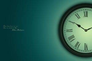 clocks, Time, Quote, William Shakespeare, Teal