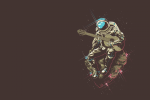 minimalism, Astronaut, Space, Guitar, Asteroid