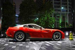 Ferrari, Ferrari 599 GTO, Ferrari 599, Car, Red Cars, Traffic Cone