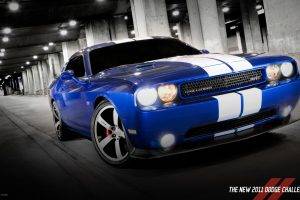 car, Blue Cars, Dodge, Dodge Challenger